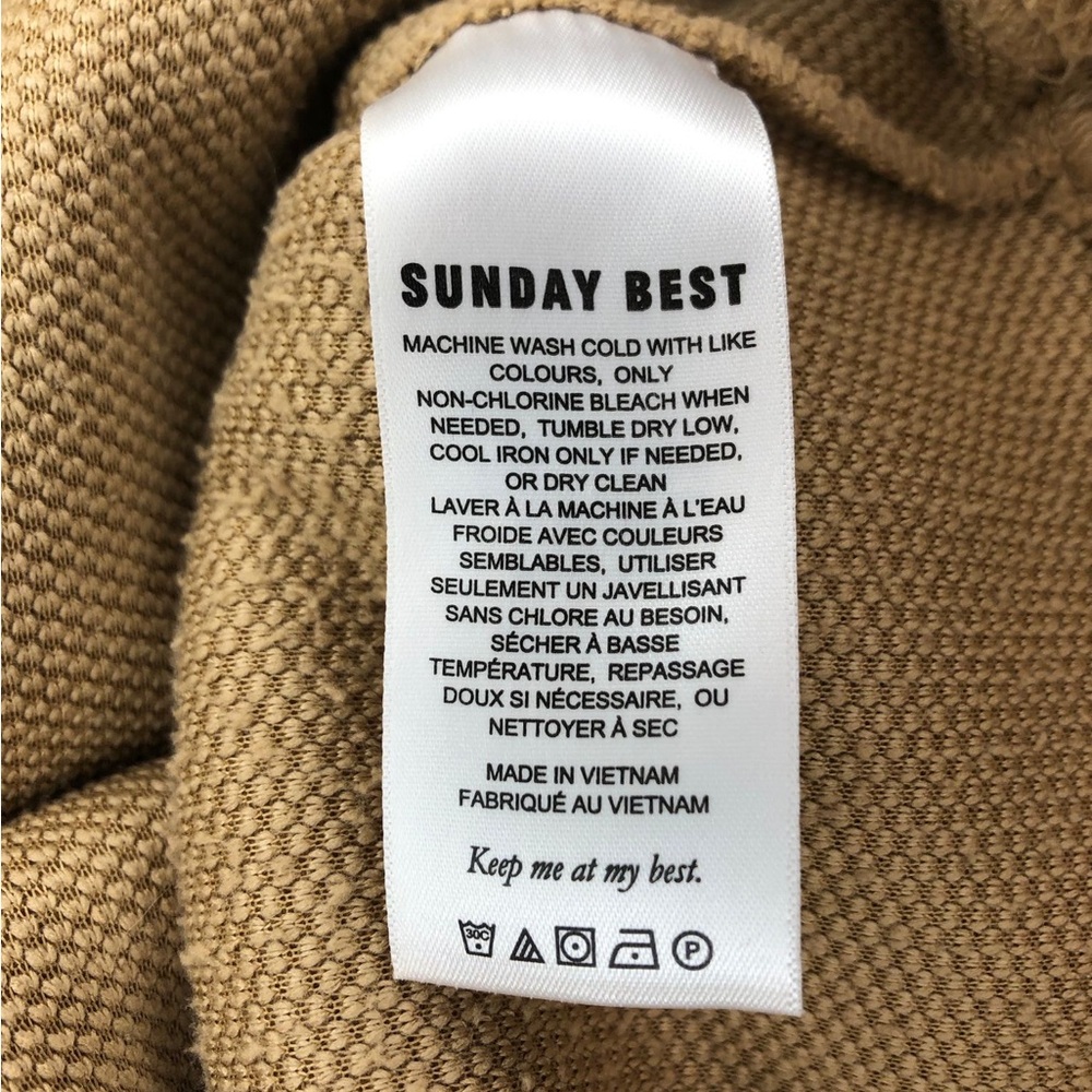 Aritzia Sunday Best Lupa Sweater Camel Small Teddy Fleece Cropped College Style - Picture 6 of 11